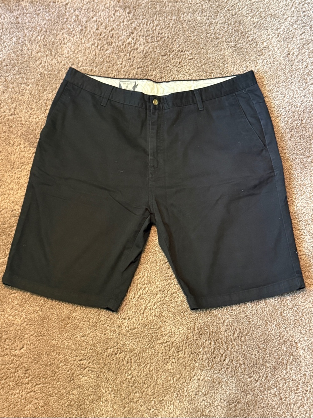 Volcom Men's Black Flat Front Chino Shorts